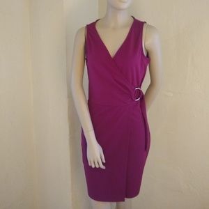 Charlotte Russe V-Neck Sleeveless Dress; Wine; S